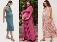 Three maternity wedding guest dresses