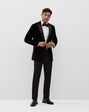Suit Shop Men's Black Velvet Peak Lapel Tuxedo Tuxedo - thumbnail - 1