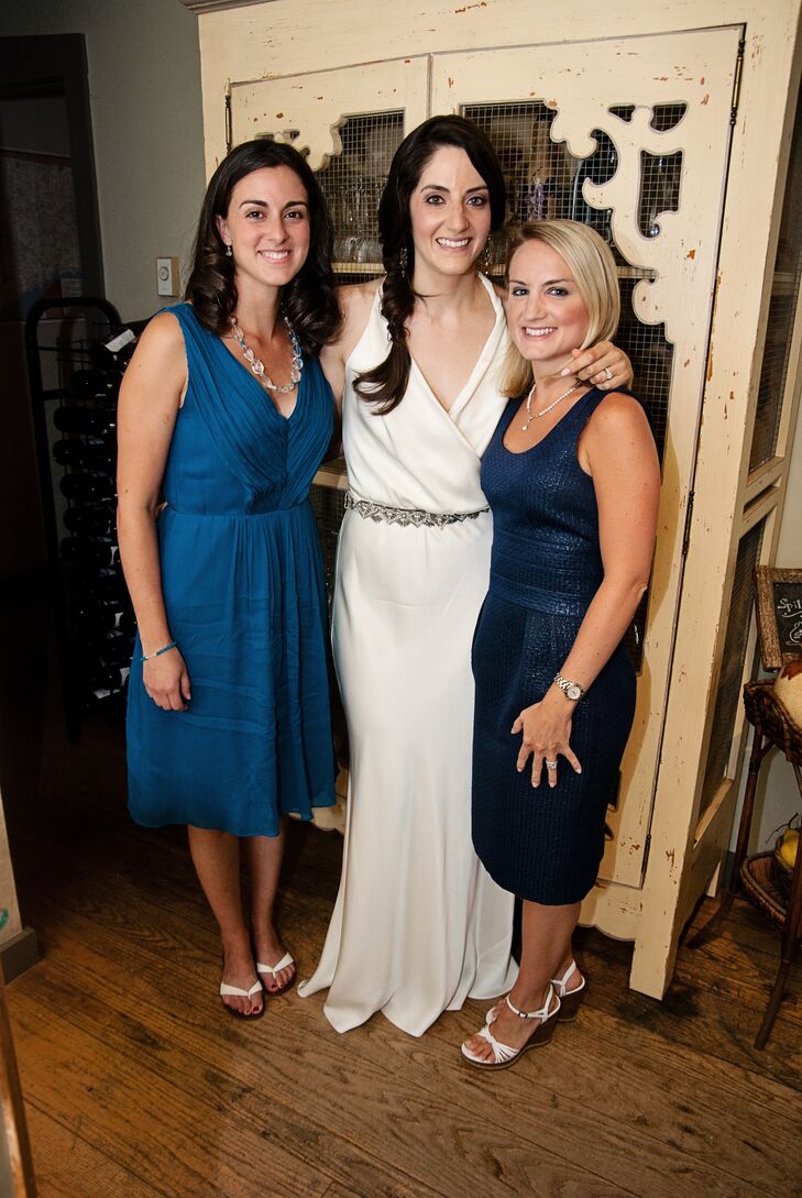 "We didn't have a wedding party, but had our family members wear any shade of blue they could find," says Alana.