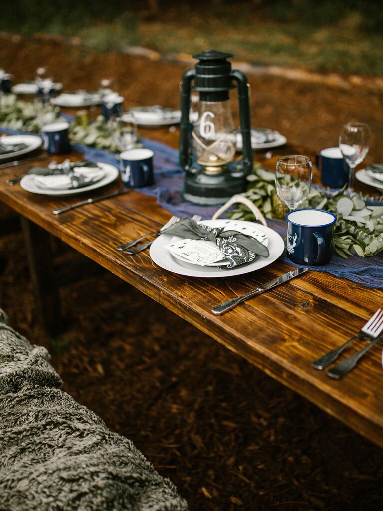 Wedding Centerpieces Lantern and Greens