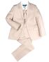 Perry Ellis "Noah" Kids Light Tan Suit (5-Piece Set) Flower Girl Dress and Ring Bearer Outfit - thumbnail - 1