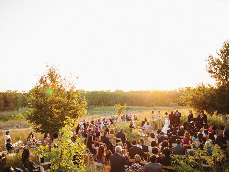 sunset wedding ceremony