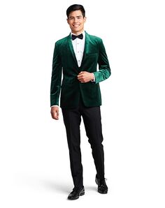 Stitch & Tie Green Velvet Brooklyn Tuxedo Green Tuxedo