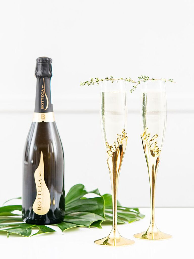 COLOURFUL GLOSS COATED "LOVE" CHAMPAGNE CELEBRATION WEDDING DAY GREETING CARD 