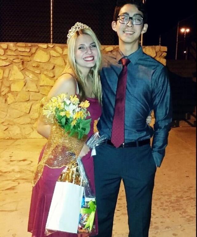 When Kara was awarded Ms. T-Bird, Mario was right there by her side. 