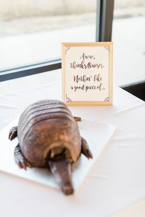 Armadillo Cake for Wedding at Blue Vista in Randolph, Kansas