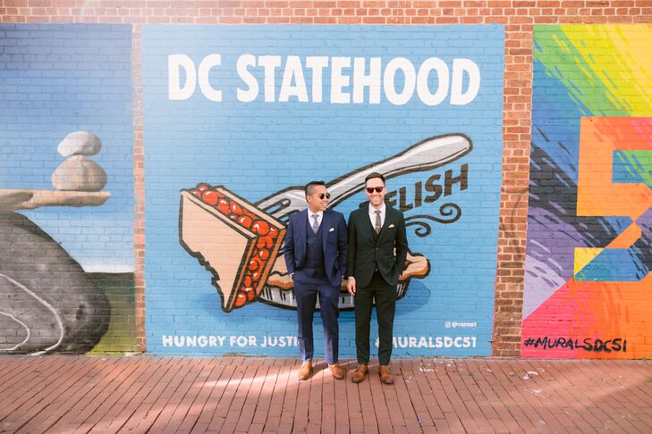 Couple Posing in Front of Mural in Washington, DC