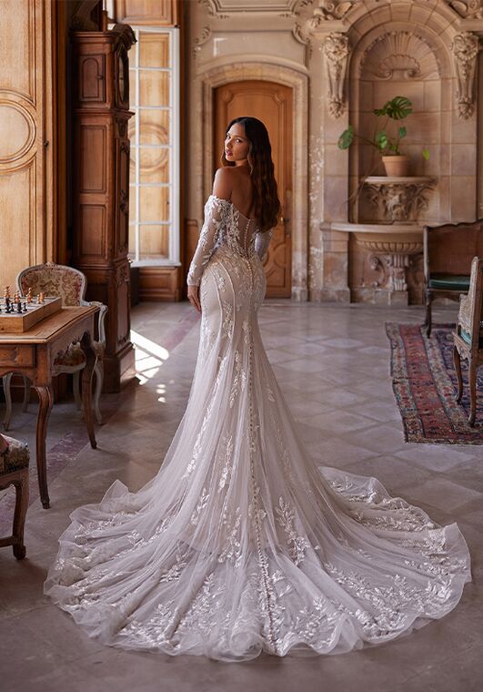 Moonlight Couture H1649 Mermaid and Trumpet Wedding Dress - 2