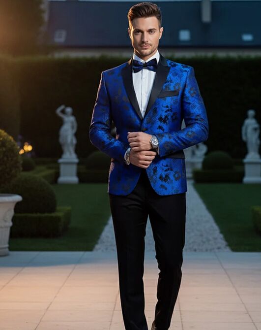 BLACKTIE AMSTERDAM Royal Blue Wedding Tuxedo Blue Tuxedo - 3