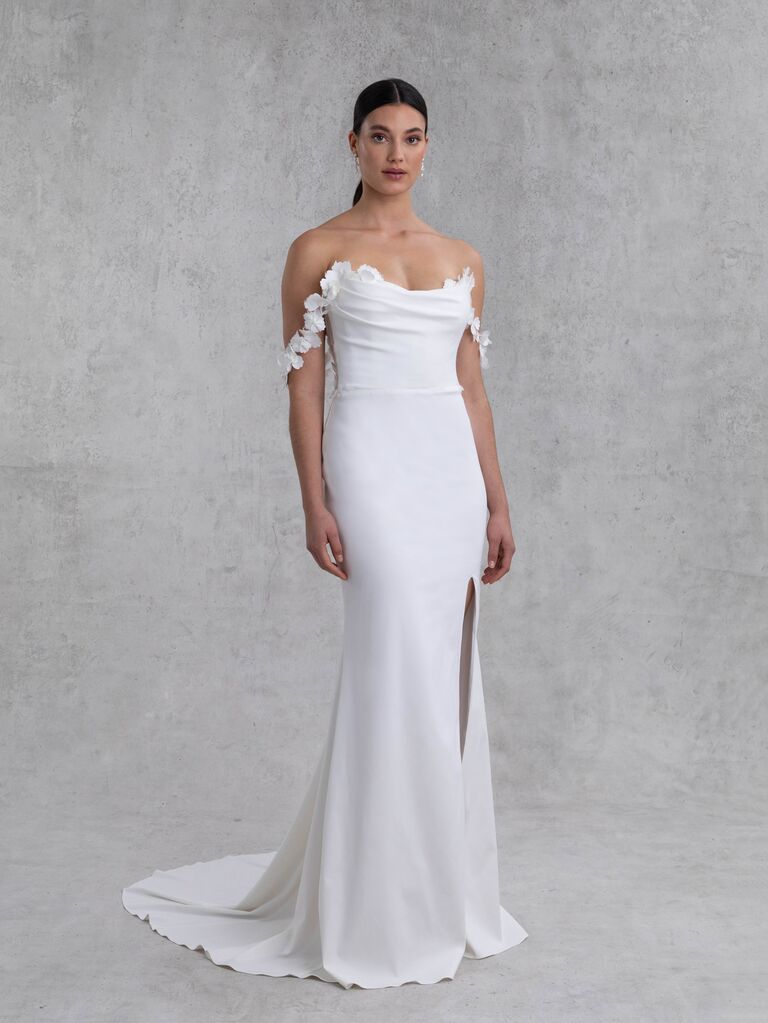 scoop strapless wedding dress