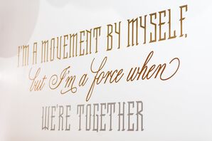 Personalized Quote Sticker at Ceremony Site