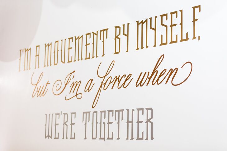 Personalized Quote Sticker at Ceremony Site