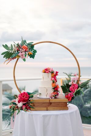 Tropical Wedding Cake for Beach Wedding at the Marco Island Marriott in Florida
