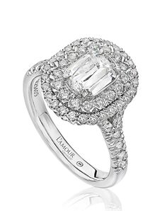 Christopher Designs Elegant Emerald, Oval Cut Engagement Ring
