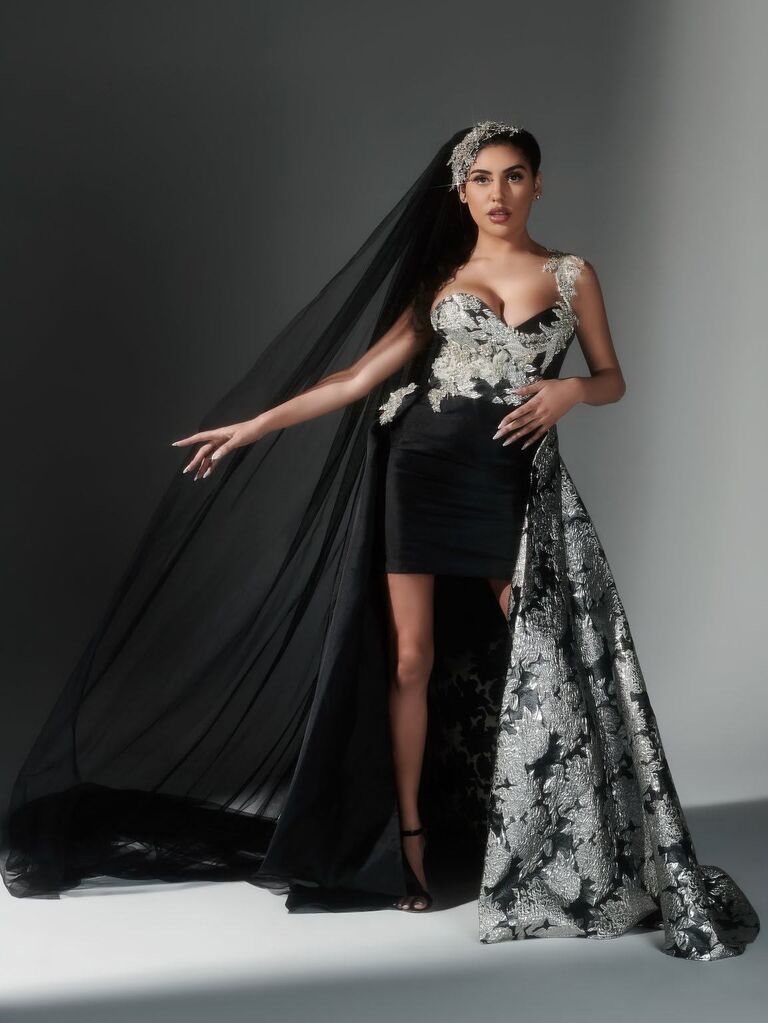 Black wedding dress by Kelsy Dominik. 