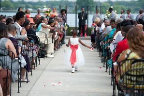 Tulle Flower Girl Dress With Coral Sash