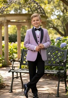 BLACKTIE "London" Kids Lavender Tuxedo (5-Piece Set) Flower Girl Dress and Ring Bearer Outfit