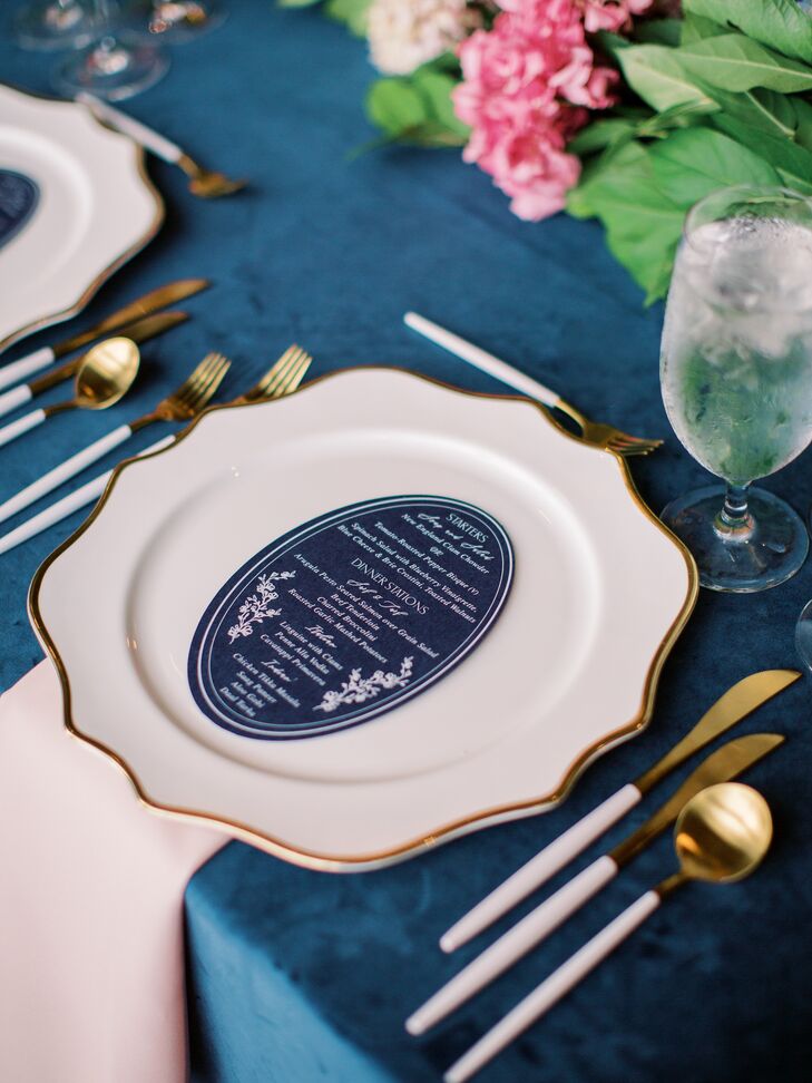 Scalloped White-and-Gold Charger