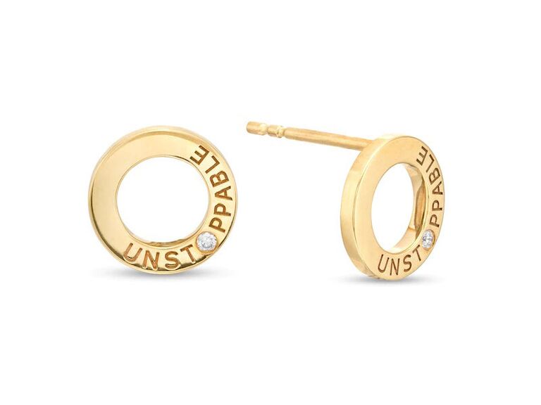 Unstoppable circle stud earrings mother-in-law gift