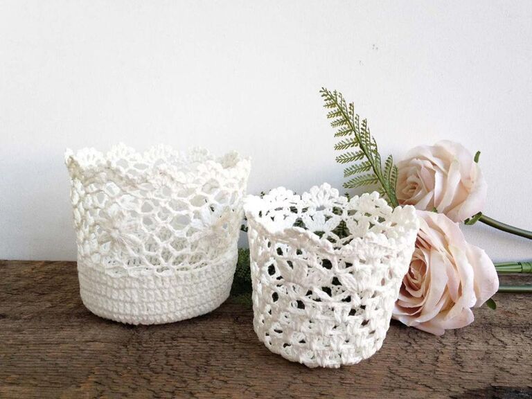 lace paper flower basket