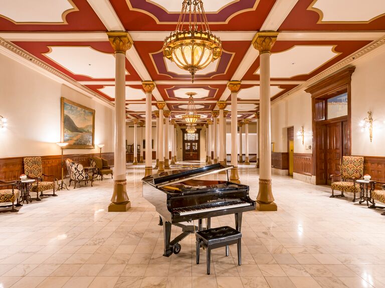 Indoor reception space at The Driskill Hotel wedding venue in Austin, Texas
