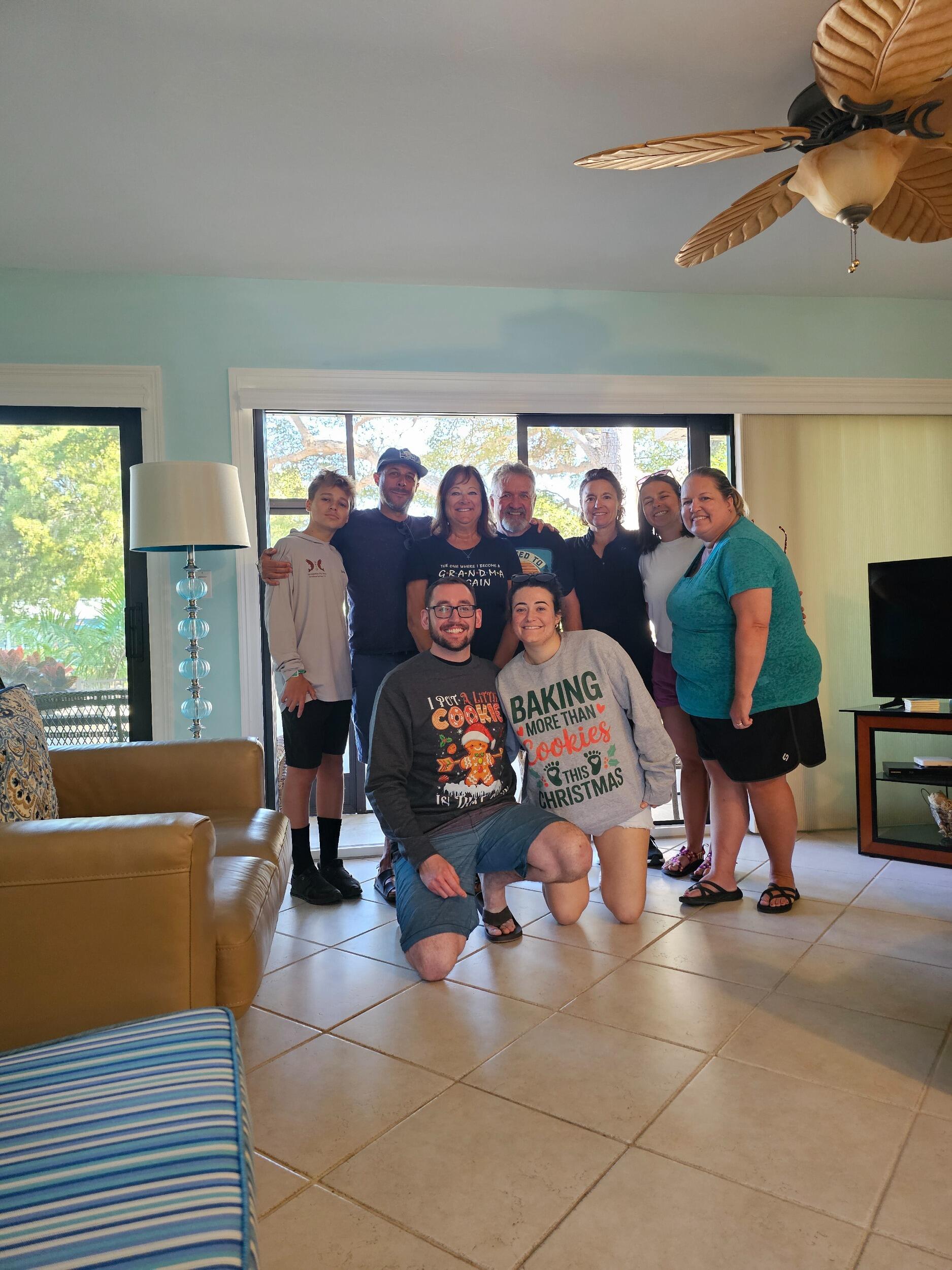 We announce the baby to more family! This was Jeremy's first time joining the family at the annual Florida trip!