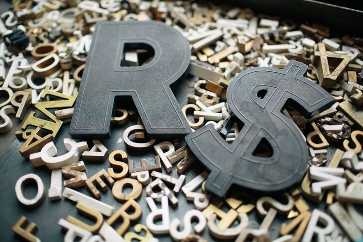 Gold and Black Block Letters