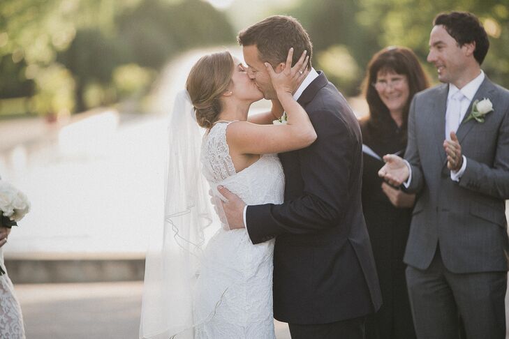 Nicole and Adam were married by the fountain at Philadelphia Horticultural Center in Fairmount Park.