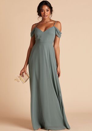 Birdy Grey Devin Convertible Dress in Sea Glass V-Neck Bridesmaid Dress