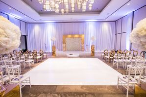 Glam Ceremony With Gold Arch at the Renaissance Atlanta Gateway Hotel in Georgia