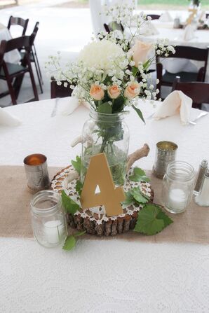 Rustic Rose and Chrysanthemum Centerpiece