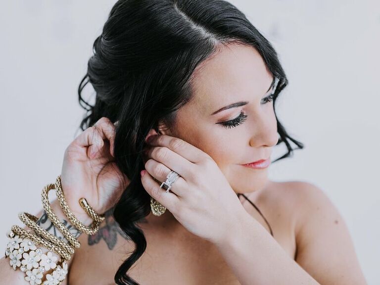 Vegas bride with her hair and makeup done by Makeup in the 702. 