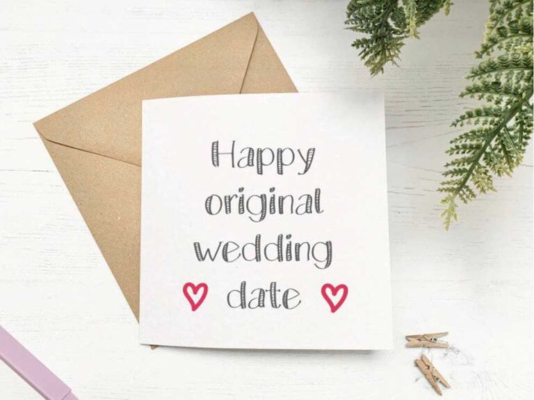 Original wedding date card