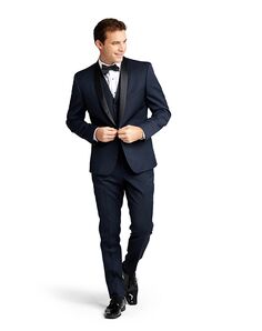 Stitch & Tie Navy Lorenzo Shawl Tuxedo Blue Tuxedo