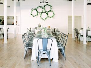 Simple Wedding Reception Decor With Metal Tolix Chairs