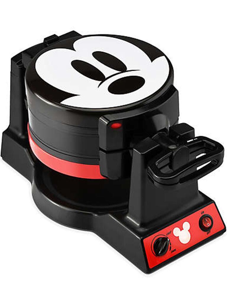 Mickey design waffle maker with red detailing