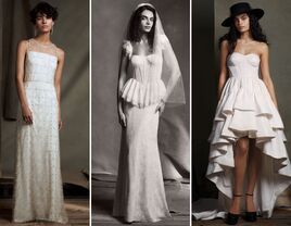 collage of new BHLDN wedding dress styles