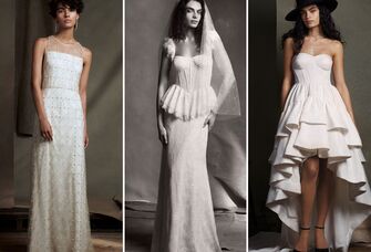 collage of new BHLDN wedding dress styles