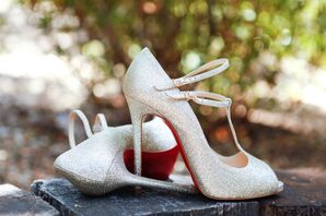 Silver T-Strap Bridal Shoes