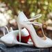 Silver T-Strap Bridal Shoes