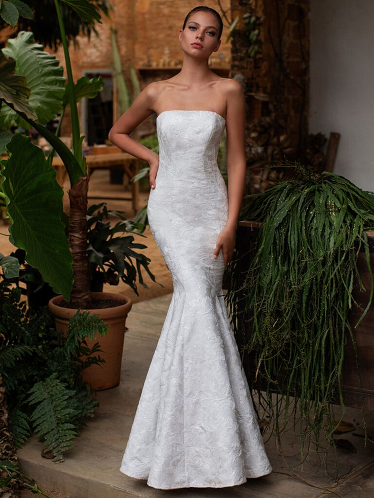 Zac Posen for White One strapless lace fit-and-flare dress