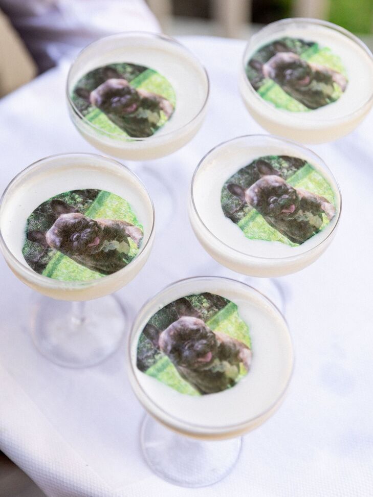 Lemon Drop Signature Cocktails with Personalized Dog Wafers