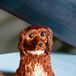 Kate and Jordan asked the bakers at Sugar Flower Bake Shop to whip up a chocolate-and-raspberry groom’s cake in the likeness of their dog, Greta.