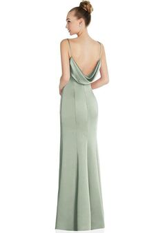 High Neck Backless Maxi Bridesmaid Dress With Slim Belt In