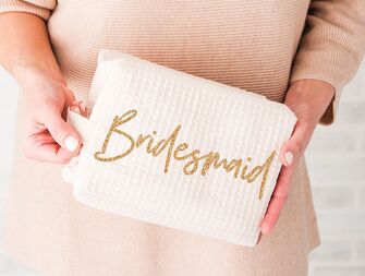 Bridesmaid makeup bag gift