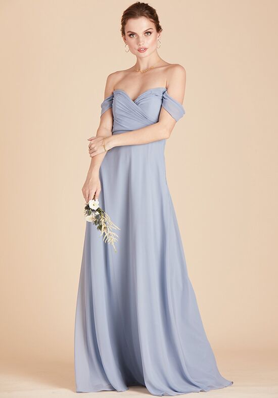 Birdy Grey Spence Convertible Dress in Dusty Blue V-Neck Bridesmaid Dress - 1