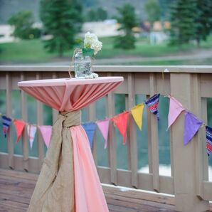Coral and Burlap Table Linens