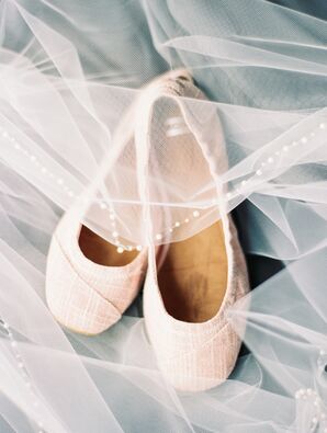 Blush Woven Ballet Flats