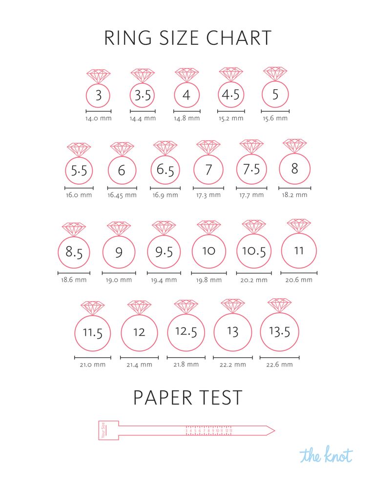 ring size chart find your ring size with instructional video