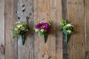 Seeded Eucalyptus and Daisy Boutonnieres